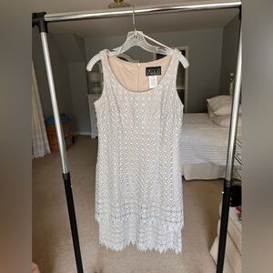 Alex Evenings Dress - Silver Gray with Shimmery Sequins -  Size 6